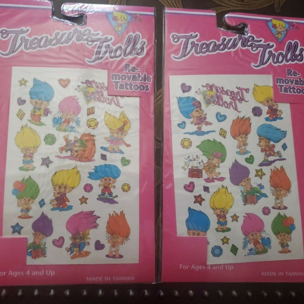 TREASURE TROLLS TEMPORARY TATTOOS PARTY FAVORS 10